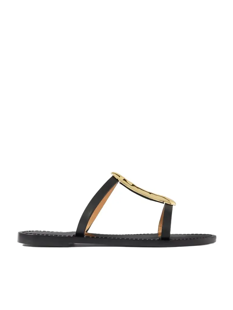 AMANU The Sahara Gold-tone And Leather Sandals