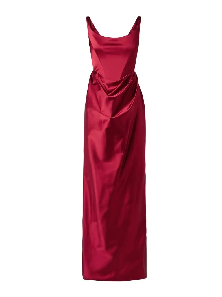 Vivienne Westwood Nova Camille Off-the-shoulder Draped Satin Gown