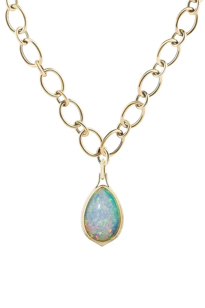 GOSHWARA Pear Opal Large G-One Pendant Necklace