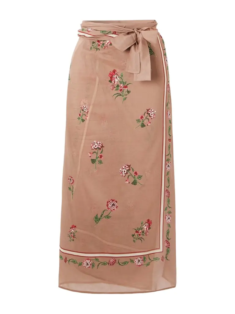 Agua by Agua Bendita Lavanda Printed Cotton And Silk-blend Voile Pareo