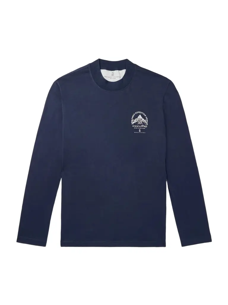 Brunello Cucinelli Slim-Fit Logo-Print Cotton-Jersey T-Shirt - Men