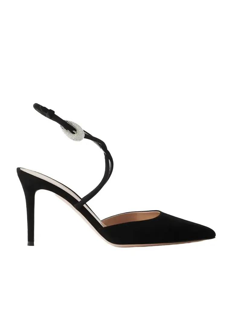 Gianvito Rossi Jungle Mamba 85 Crystal-embellished Suede Pumps