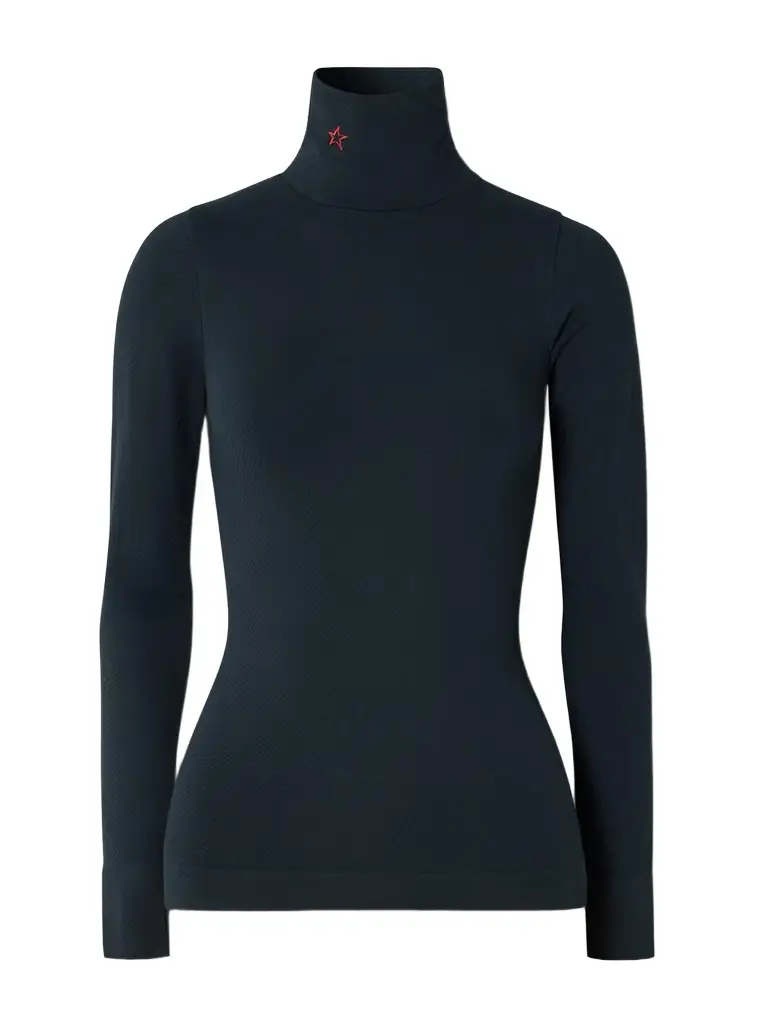 Perfect Moment Ribbed Thermal Modal-blend Turtleneck Top