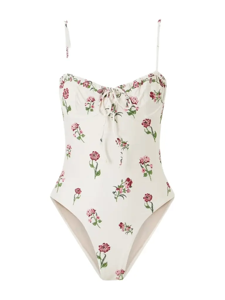 Agua by Agua Bendita Ébano Floral-print Recycled Swimsuit