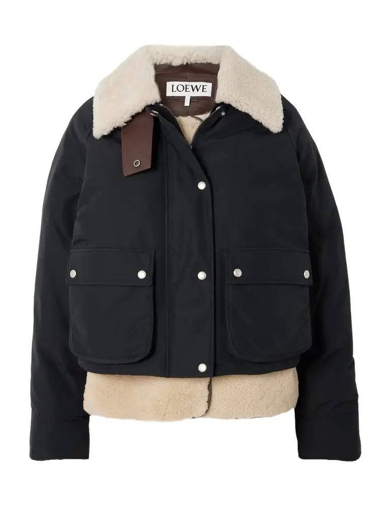 Loewe Shearling-lined Padded Cotton-blend Jacket