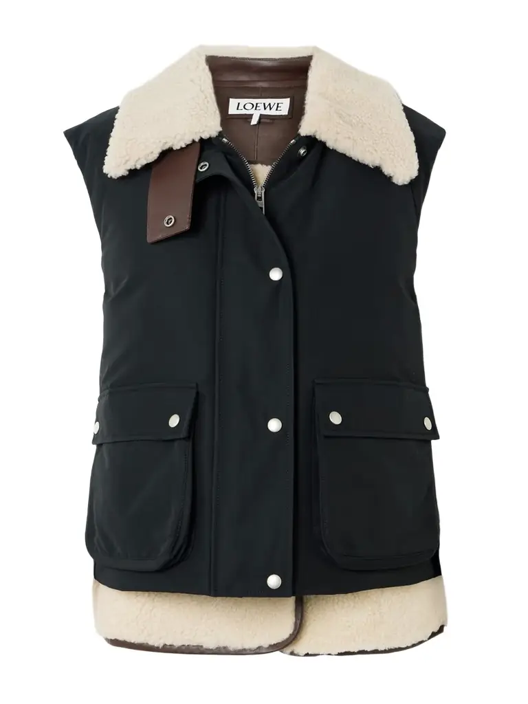Loewe Shearling-lined Cotton-blend Gilet