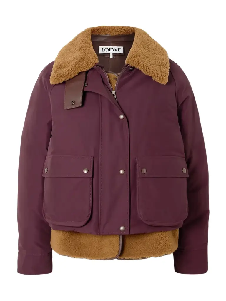 Loewe Shearling-lined Padded Cotton-blend Jacket