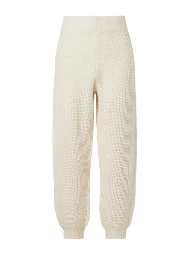 Perfect Moment Crystal Cable-knit Wool Tapered Pants