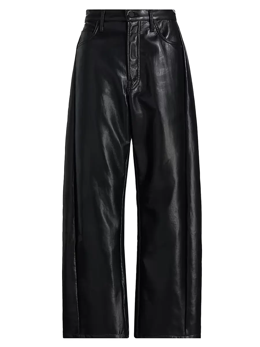 Mother Women's The Half-Pipe Flood Wide-Leg Pants - Black