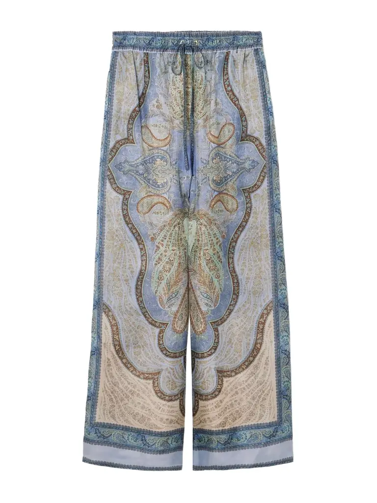 Zimmermann Wanderlust Printed Silk-habotai Wide-leg Pants