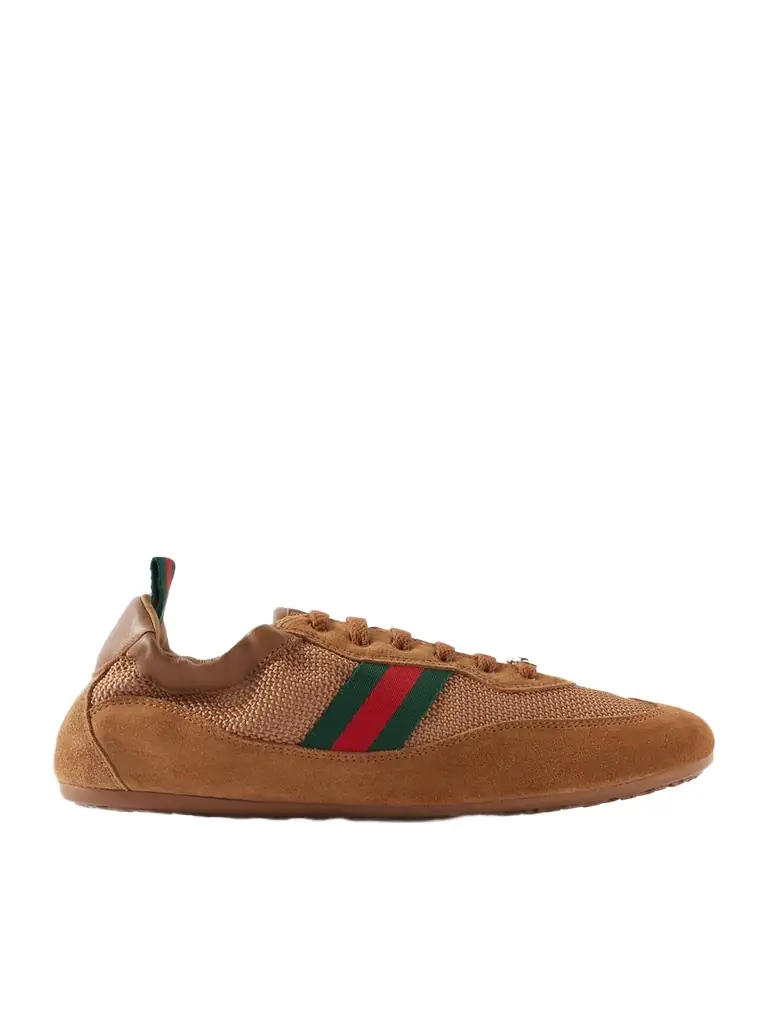 Shift Webbing And Leather-trimmed Mesh And Suede Sneakers