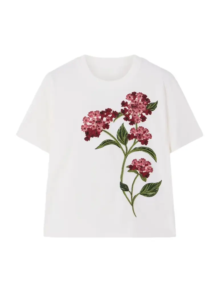 Agua by Agua Bendita Appliquéd Embroidered Cotton-jersey T-shirt