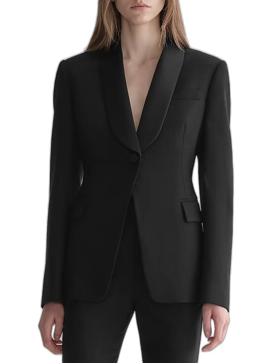 A.L.C. Women's Ari Satin Shawl Lapel Jacket - Black