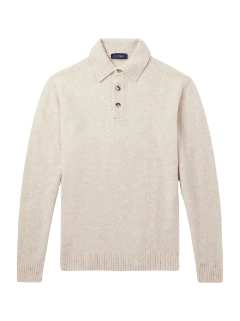 Thom Sweeney Brushed Cashmere-Blend Polo Shirt - Men