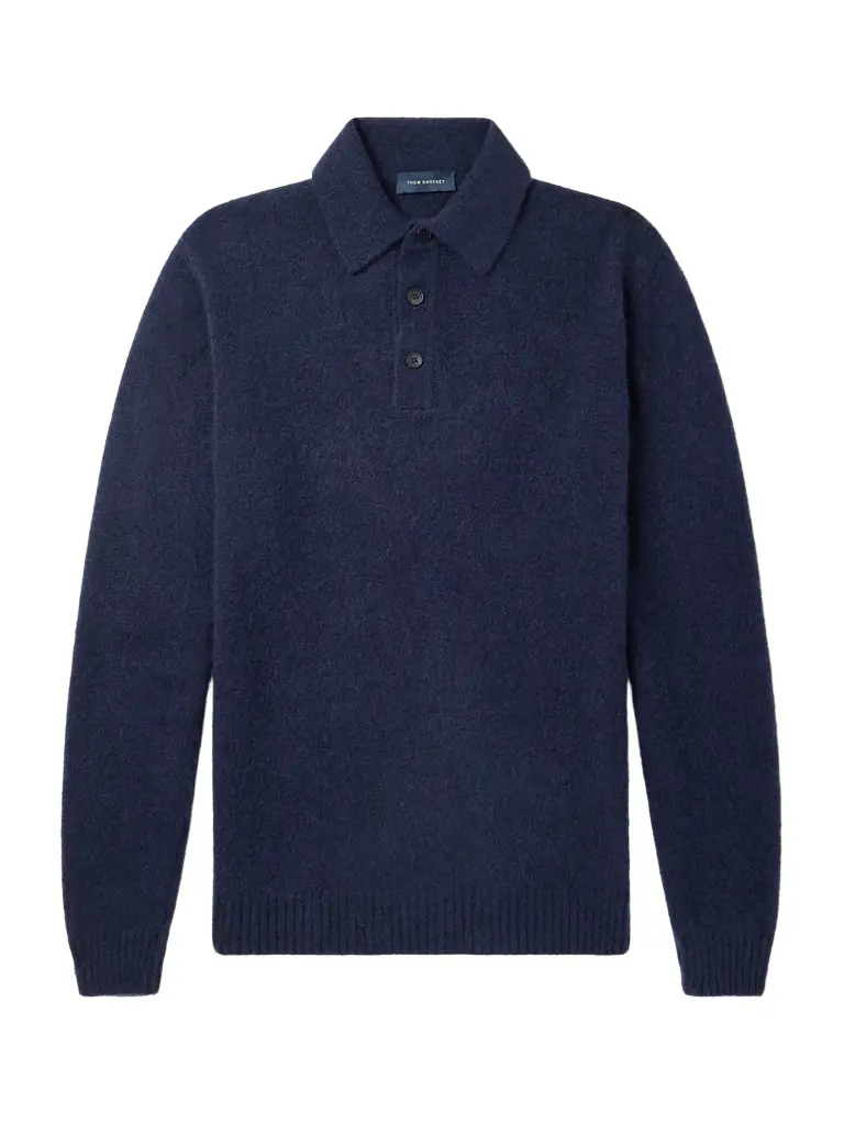 Thom Sweeney Brushed Cashmere-Blend Polo Shirt - Men