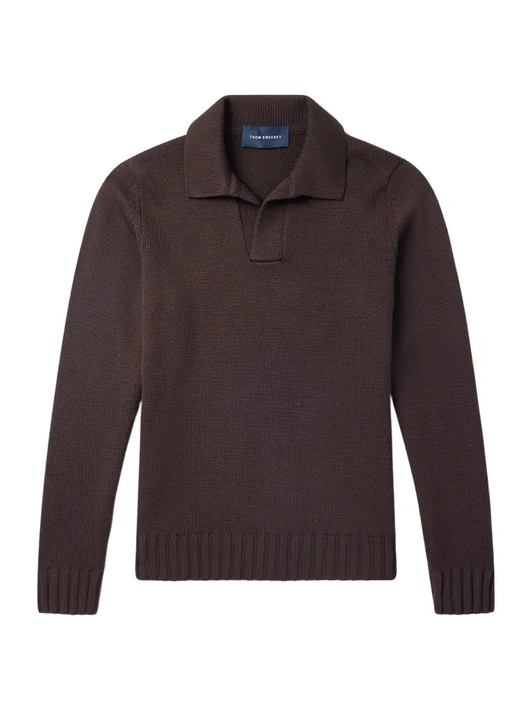 Thom Sweeney Skipper Wool Polo Shirt - Men
