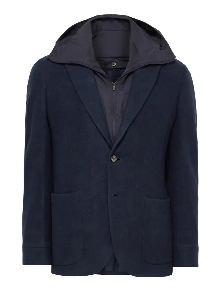Sease Panelled Virgin Wool-Blend and Nylon-Blend Hooded Blazer - Men