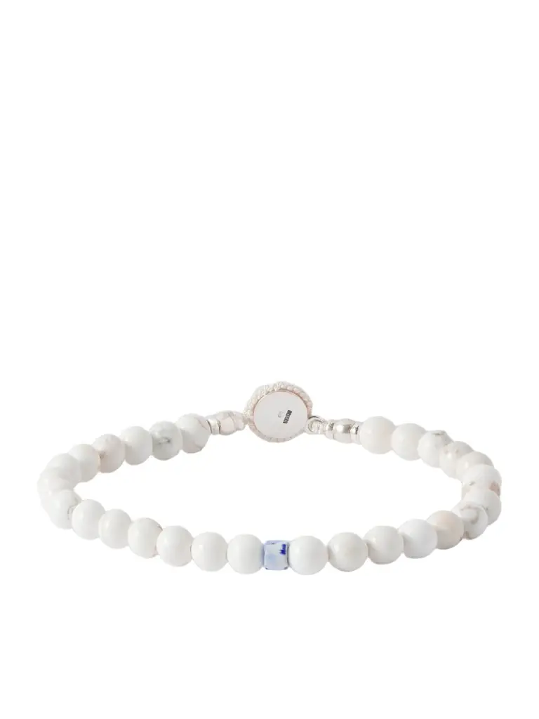 Mikia Circle 8 Sterling Silver and Magnesite Bracelet - Men