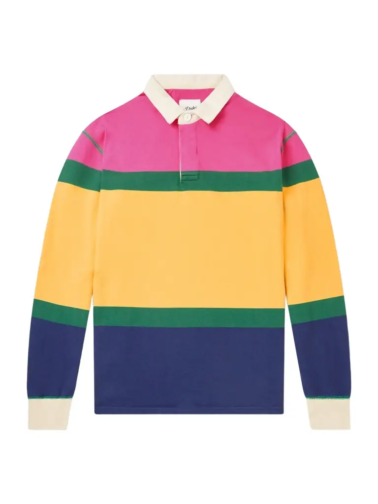 Drake's Striped Cotton Polo Shirt - Men