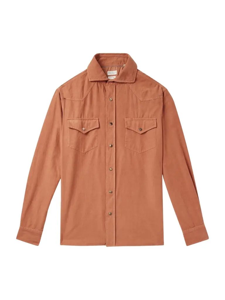 Brunello Cucinelli Cotton-Corduroy Western Shirt - Men
