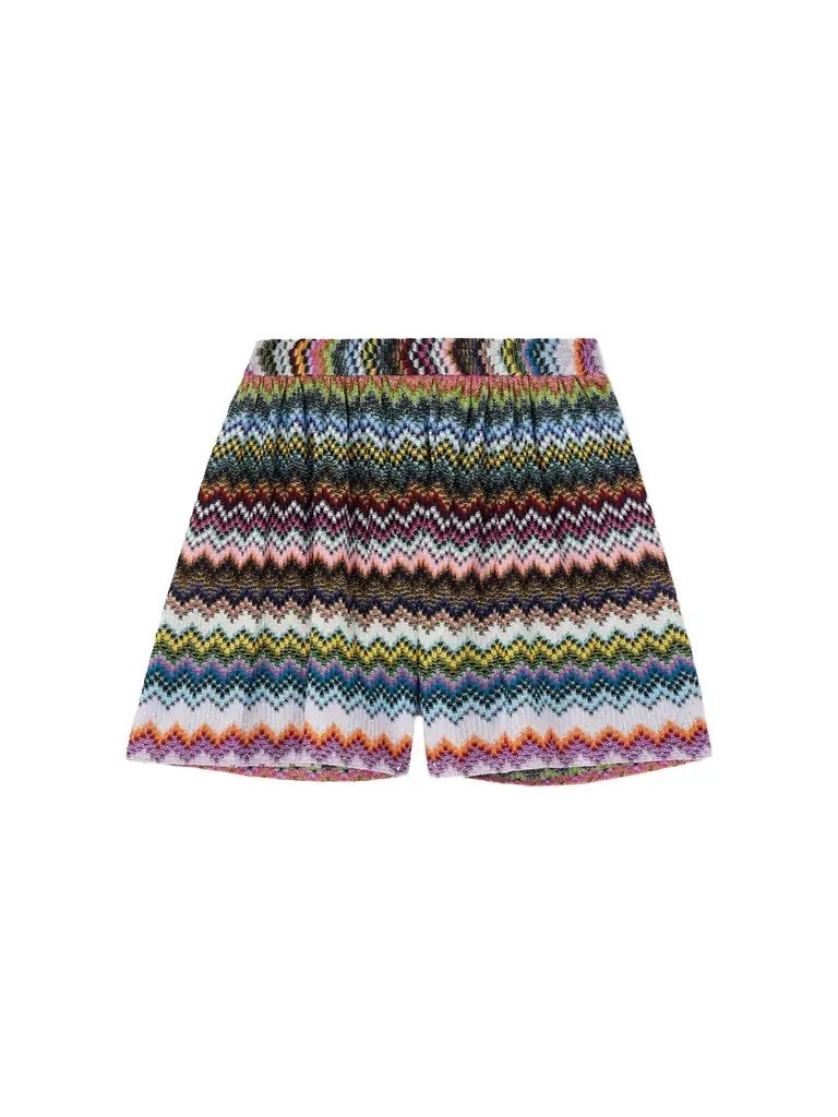 Missoni Striped Metallic Crochet-knit Shorts