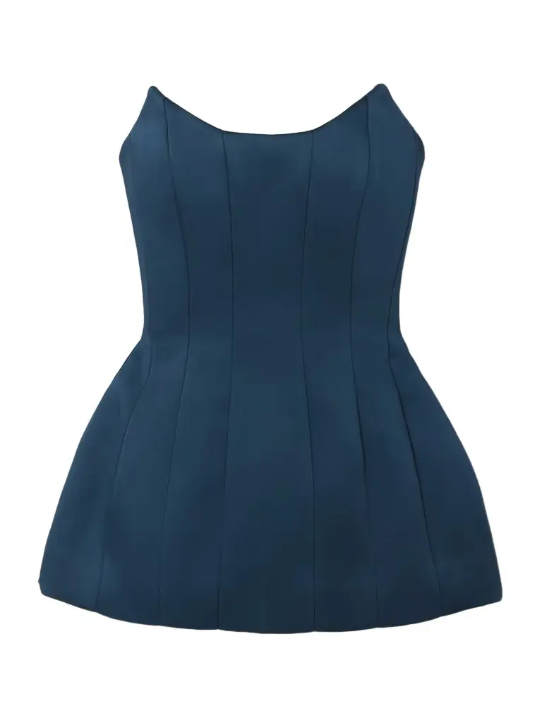 Rebecca Vallance Elivera Paneled Strapless Satin Top