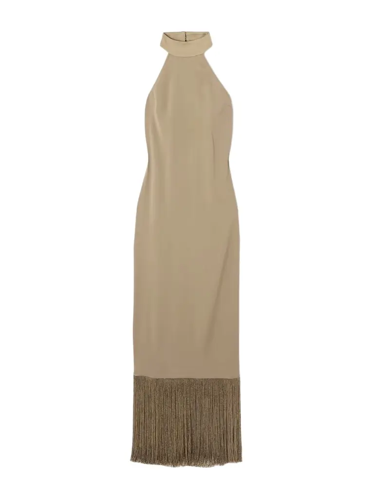 Taller Marmo Berlin Fringed Crepe Gown