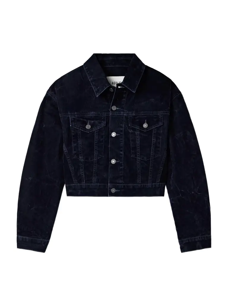 AGOLDE Radley Cropped Cotton-blend Velvet Jacket