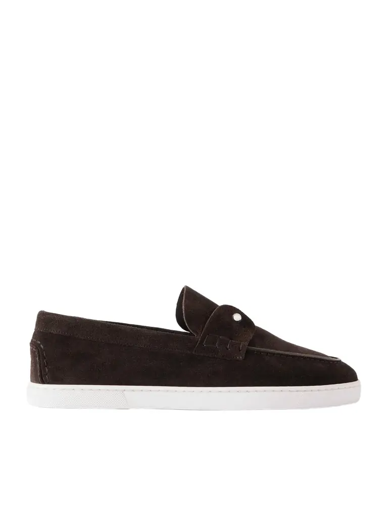 Christian Louboutin Chambeliboat Embellished Suede Loafers - Men