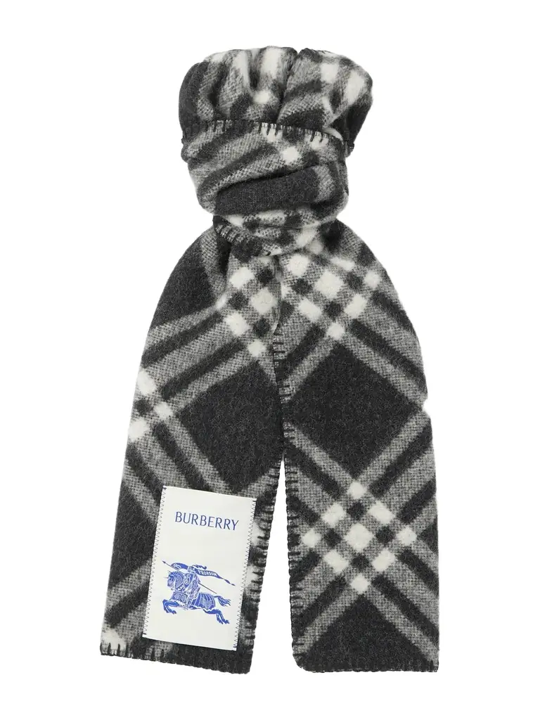 Burberry Logo-Appliquéd Checked Wool Scarf - Men