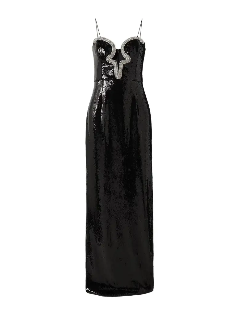Rebecca Vallance Lyra Cutout Embellished Sequined Stretch-jersey Gown