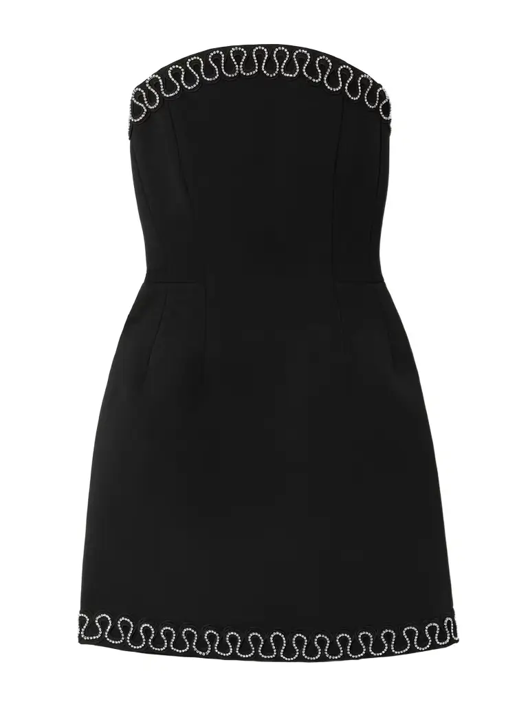 Rebecca Vallance Nyx Strapless Crystal-embellished Crepe Mini Dress