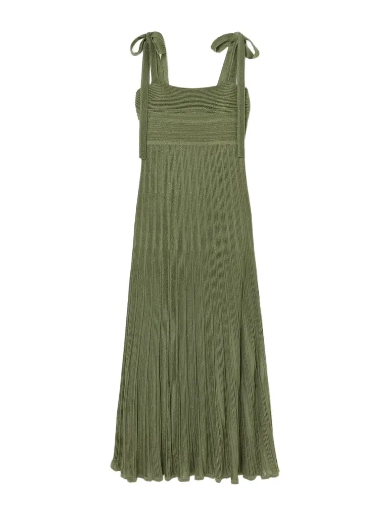 Zimmermann Wanderlust Metallic Ribbed-knit Maxi Dress