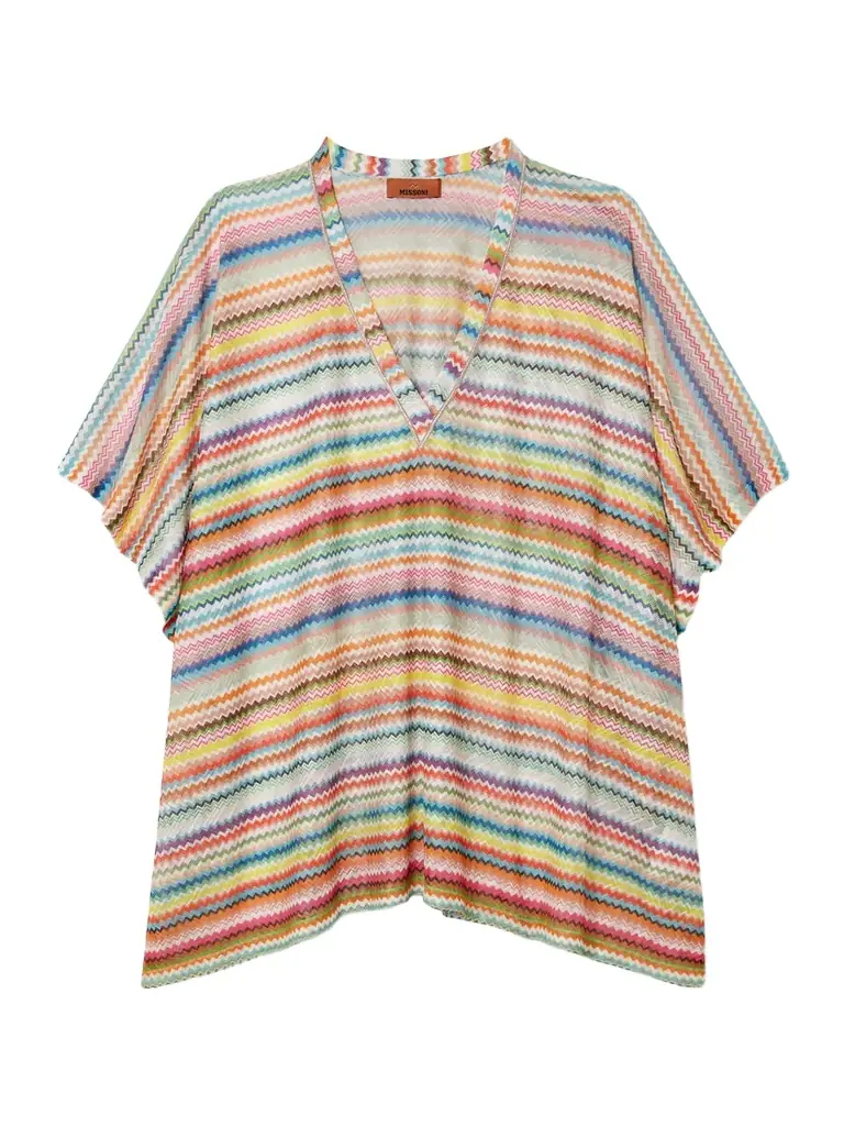 Missoni Mare Metallic Striped Crochet-knit Coverup