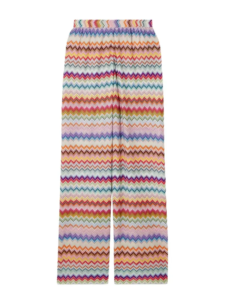 Missoni Mare Striped Metallic Crochet-knit Wide-leg Pants