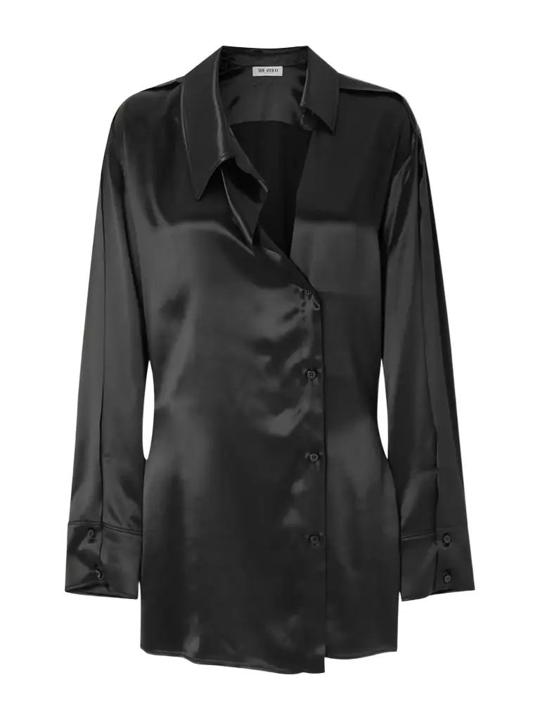 The Attico Asymmetric Satin Mini Dress