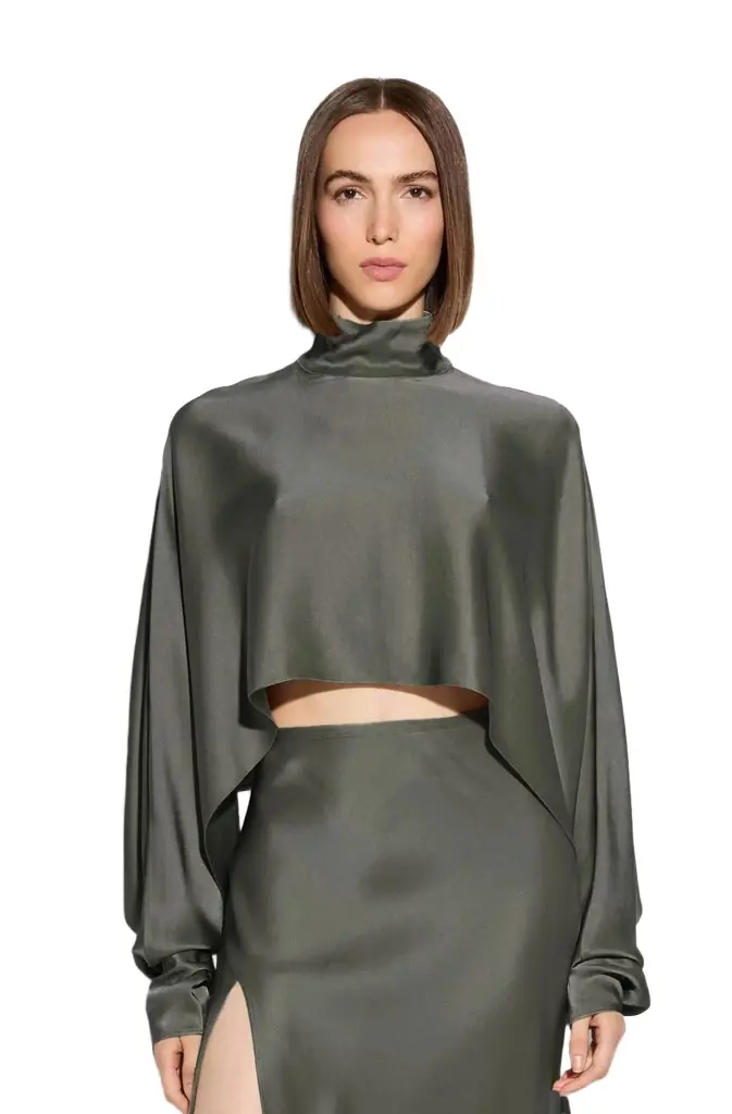 LAPOINTE Satin Caftan Top