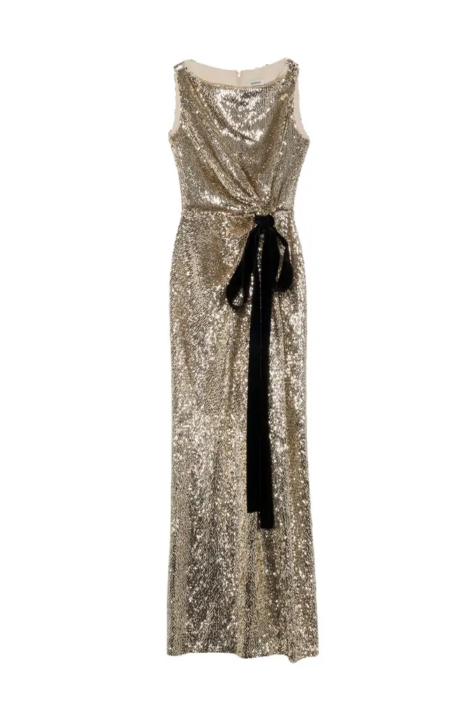 Simkhai Felicity Draped Sequin Gown