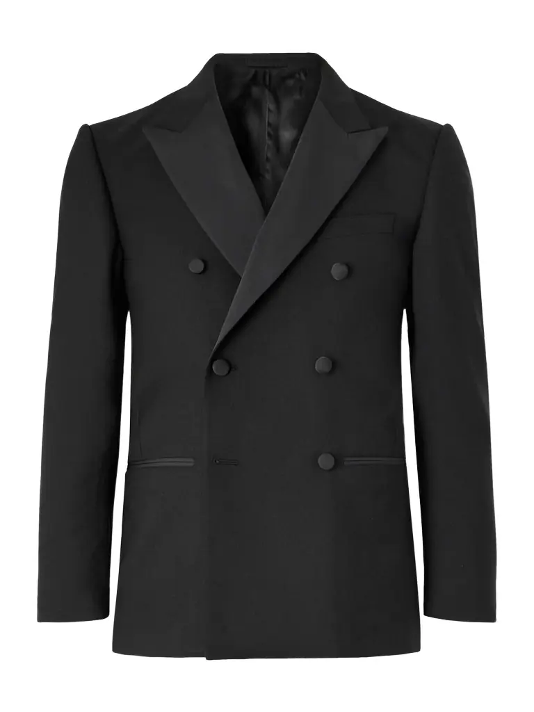 MR P. Double-Breasted Slim-Fit Satin-Trimmed Virgin Wool-Twill Tuxedo Jacket - Men