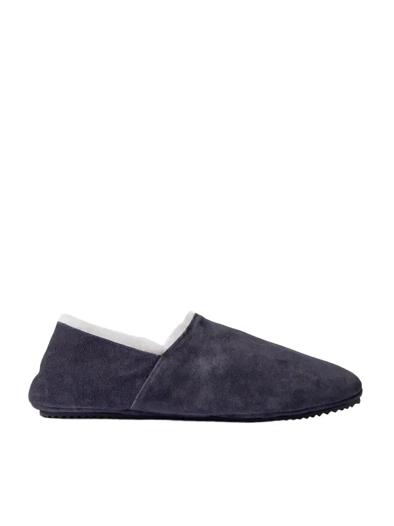MR P. Plush-Lined Suede Slippers - Men