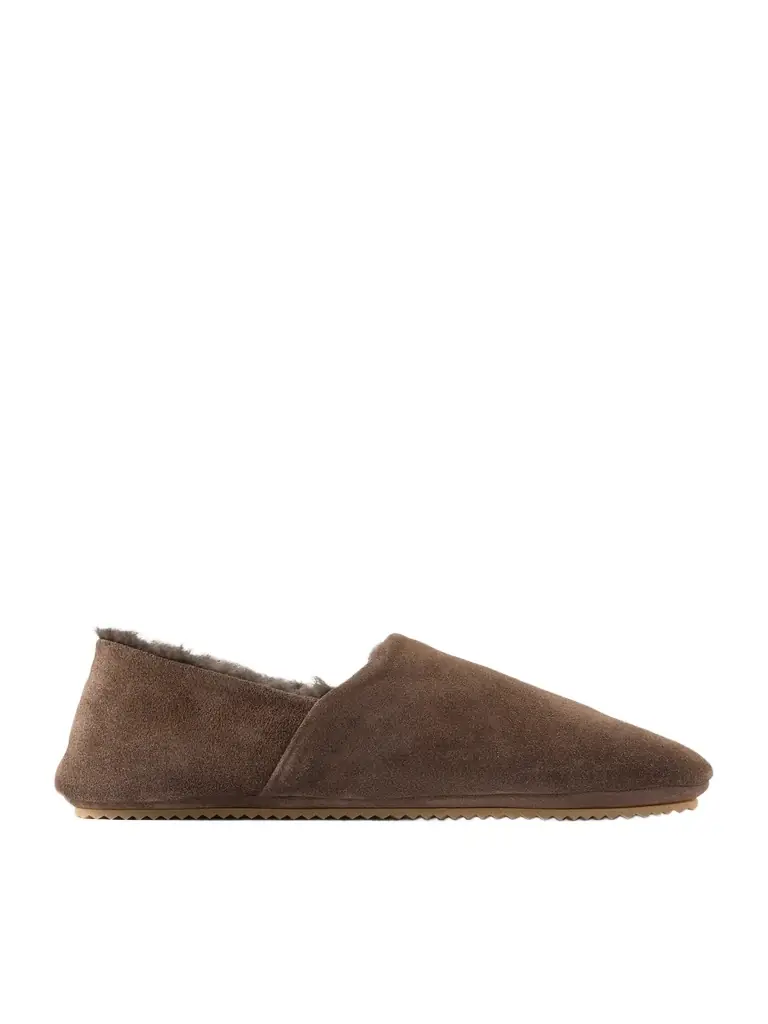 MR P. Plush-Lined Suede Slippers - Men