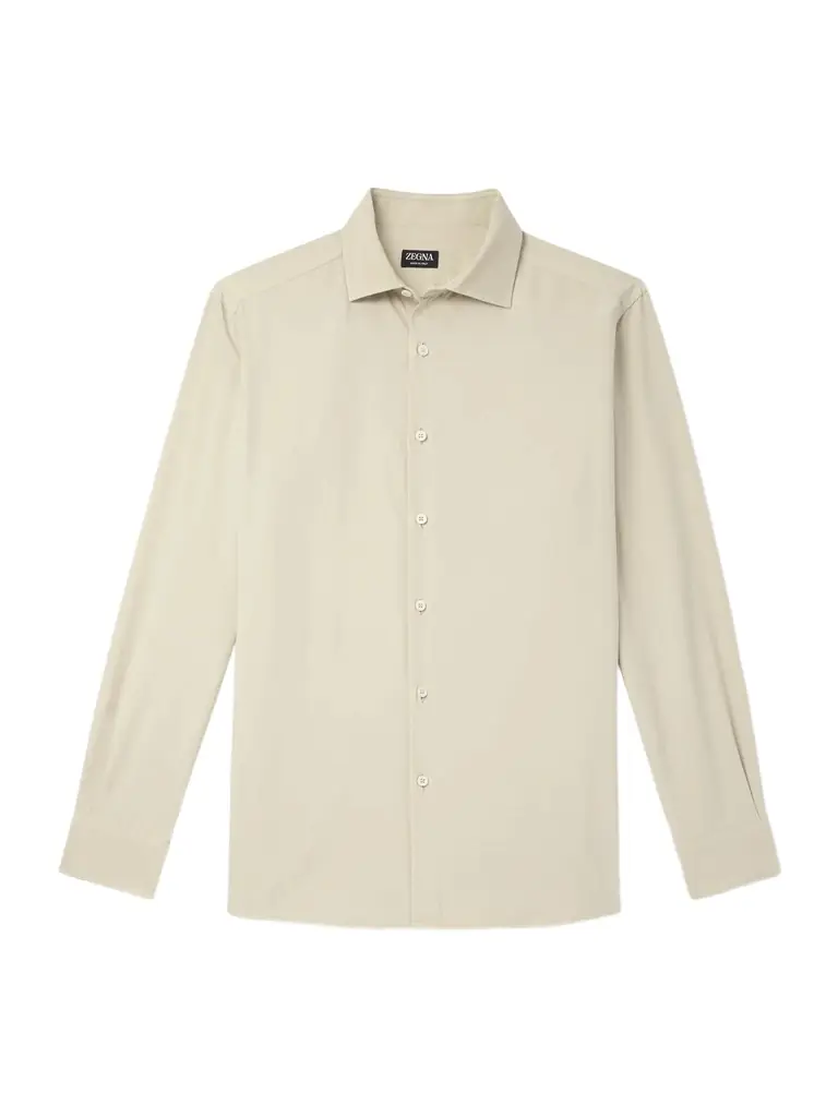 Zegna Spread-Collar Mulberry Silk Shirt - Men