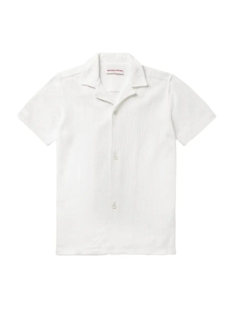 Orlebar Brown Maitan Camp-Collar Ribbed Organic Cotton-Terry Shirt - Men
