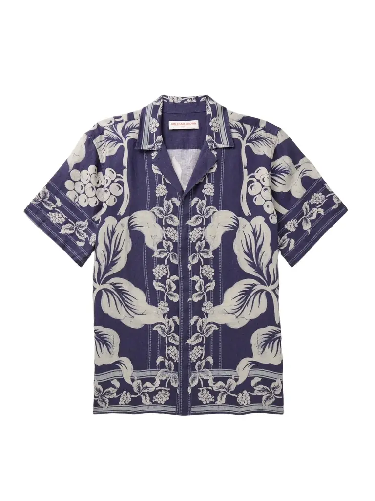 Orlebar Brown Maitan Camp-Collar Printed Linen Shirt - Men