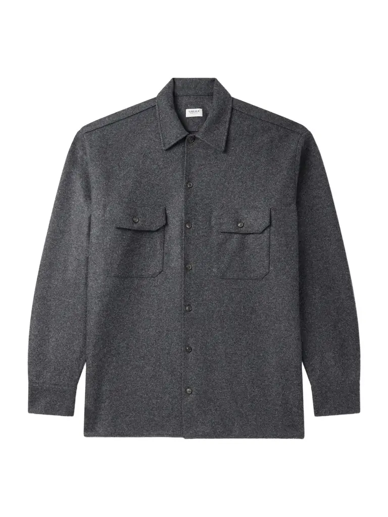 Ghiaia Cashmere Wool Overshirt - Men
