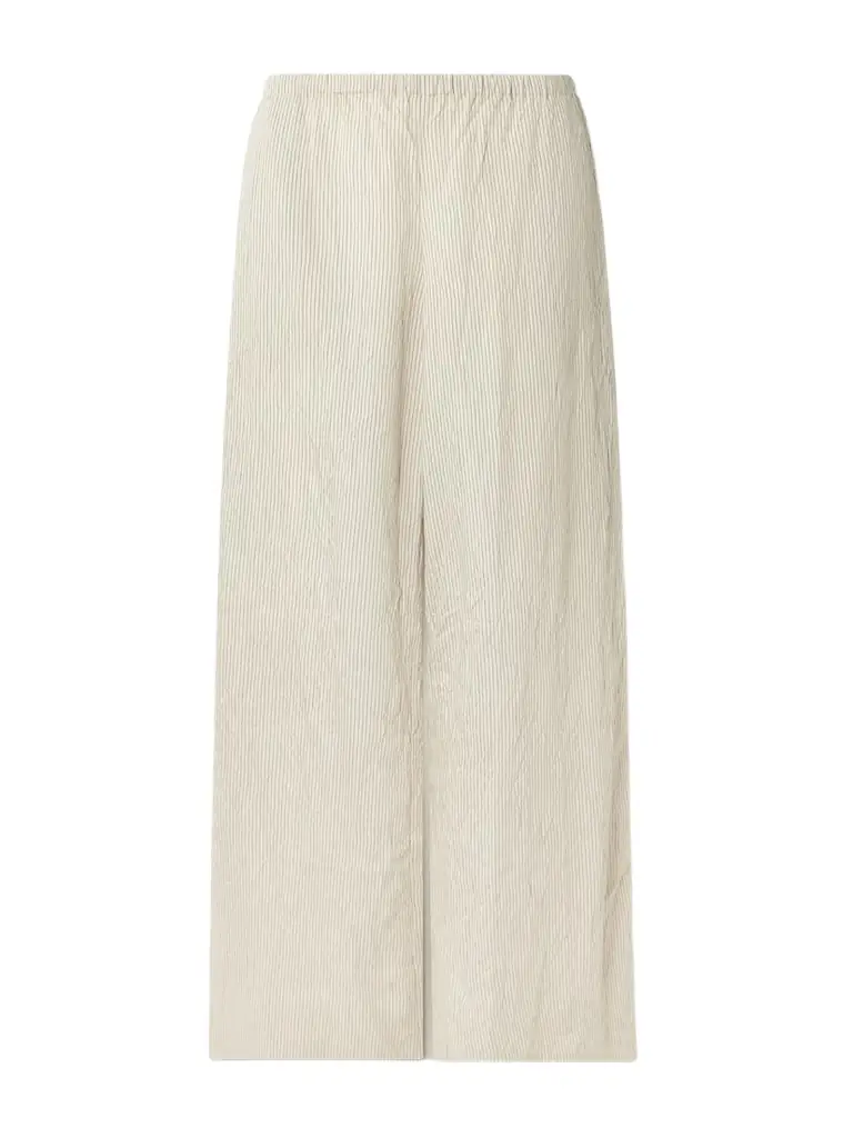 St. Agni Crinkled Pinstriped Woven Wide-leg Pants