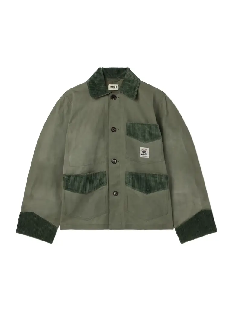 BODE Corduroy-trimmed Waxed-cotton Jacket