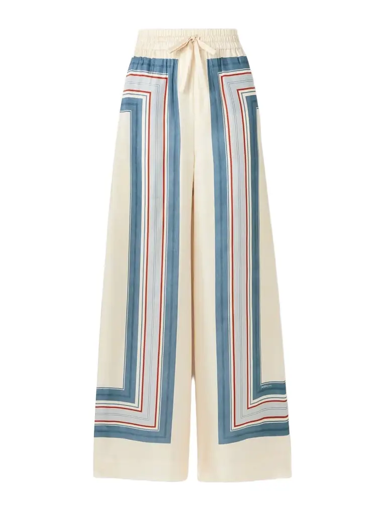 Zimmermann Striped Silk-twill Wide-leg Pants