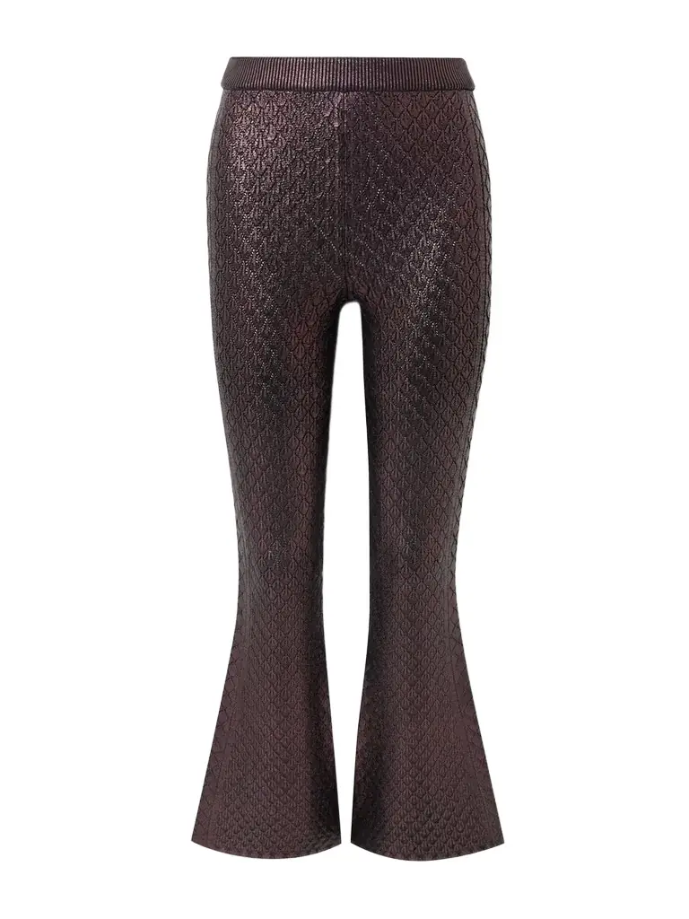 Rabanne Metallic Jacquard-knit Flared Pants
