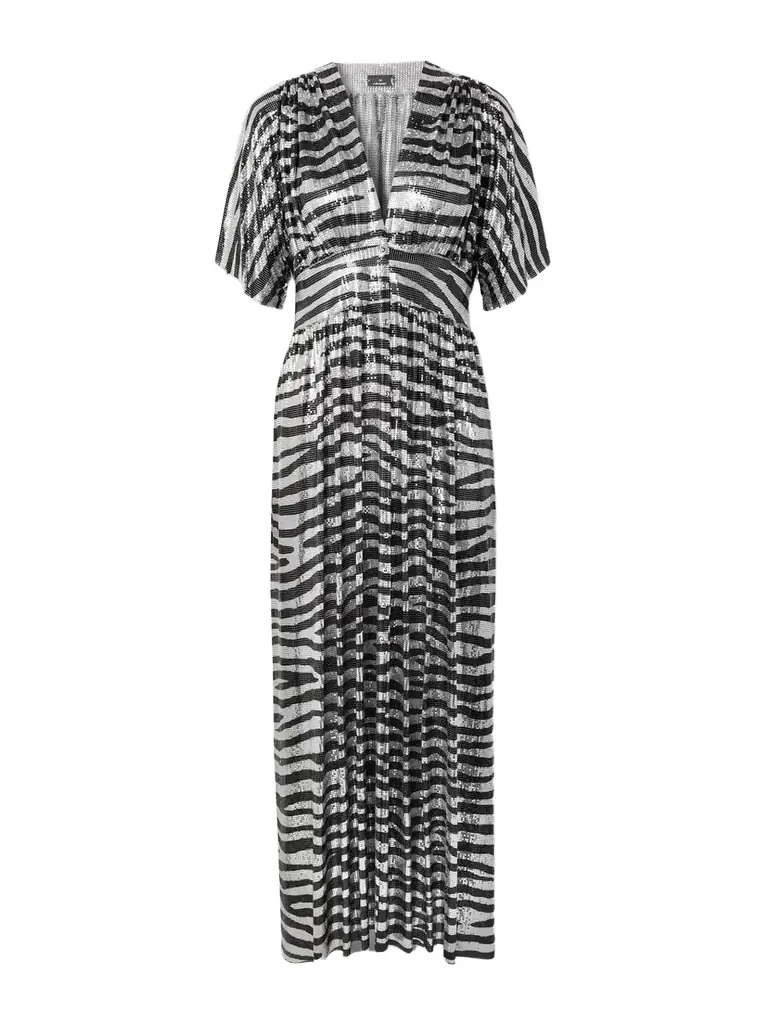 Rabanne Zebra-print Chainmail Midi Dress